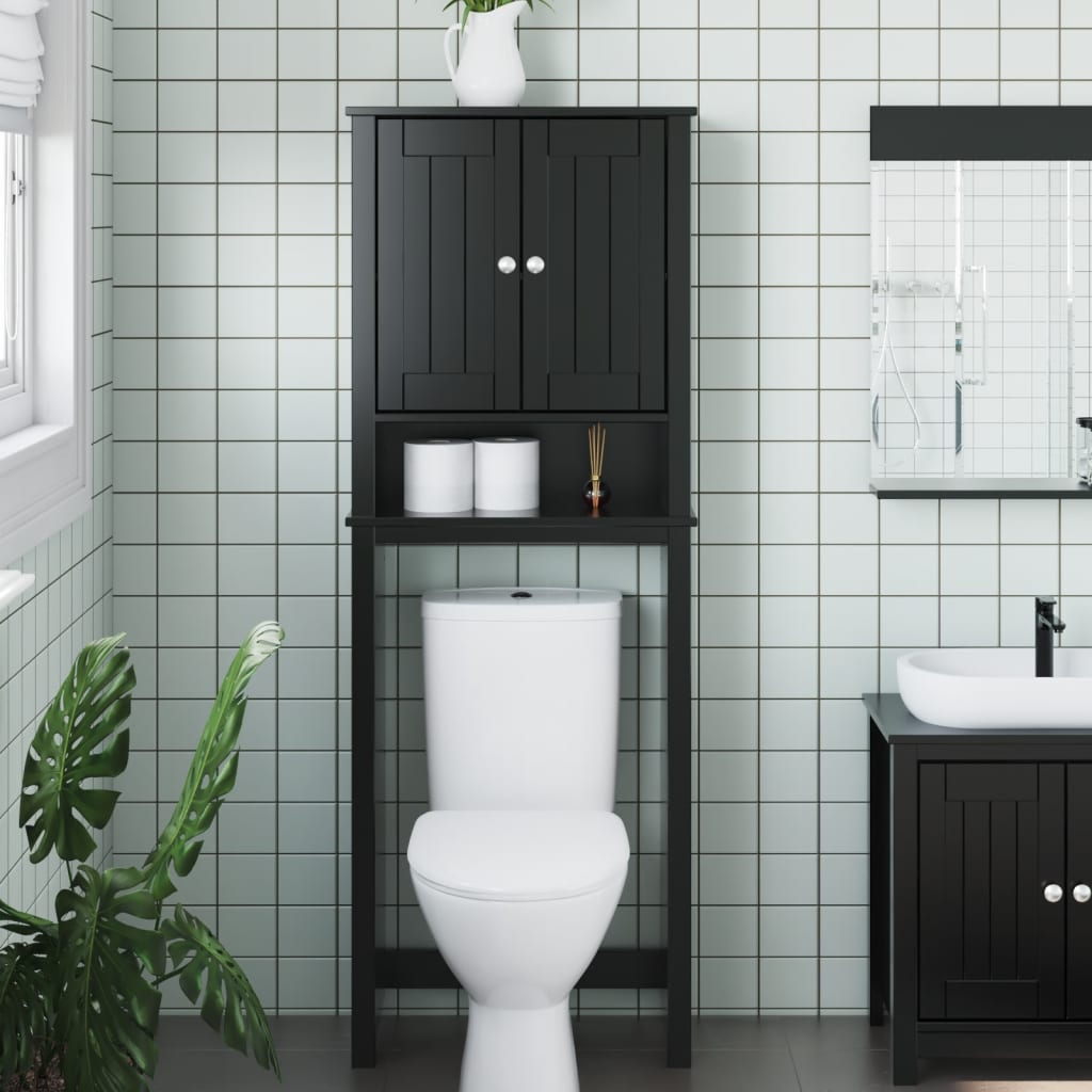 Toilet cabinet BERG Black 60x27x164,5 cm solid wood
