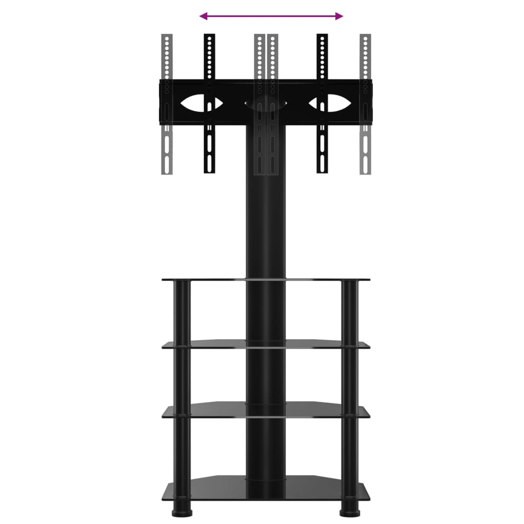 TV kutna polica sa 4 police za 32-70 inča crna
