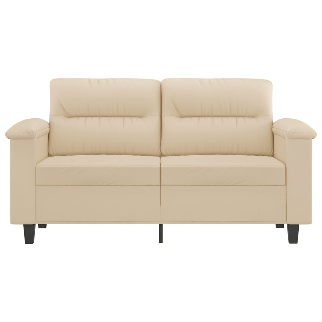 2-Sitzer-Sofa Creme 120 cm Mikrofasergewebe