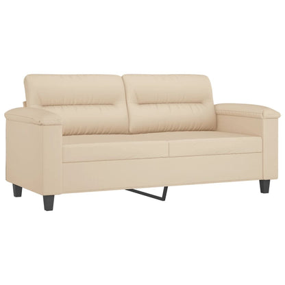 2-seater sofa cream 140 cm microfiber fabric