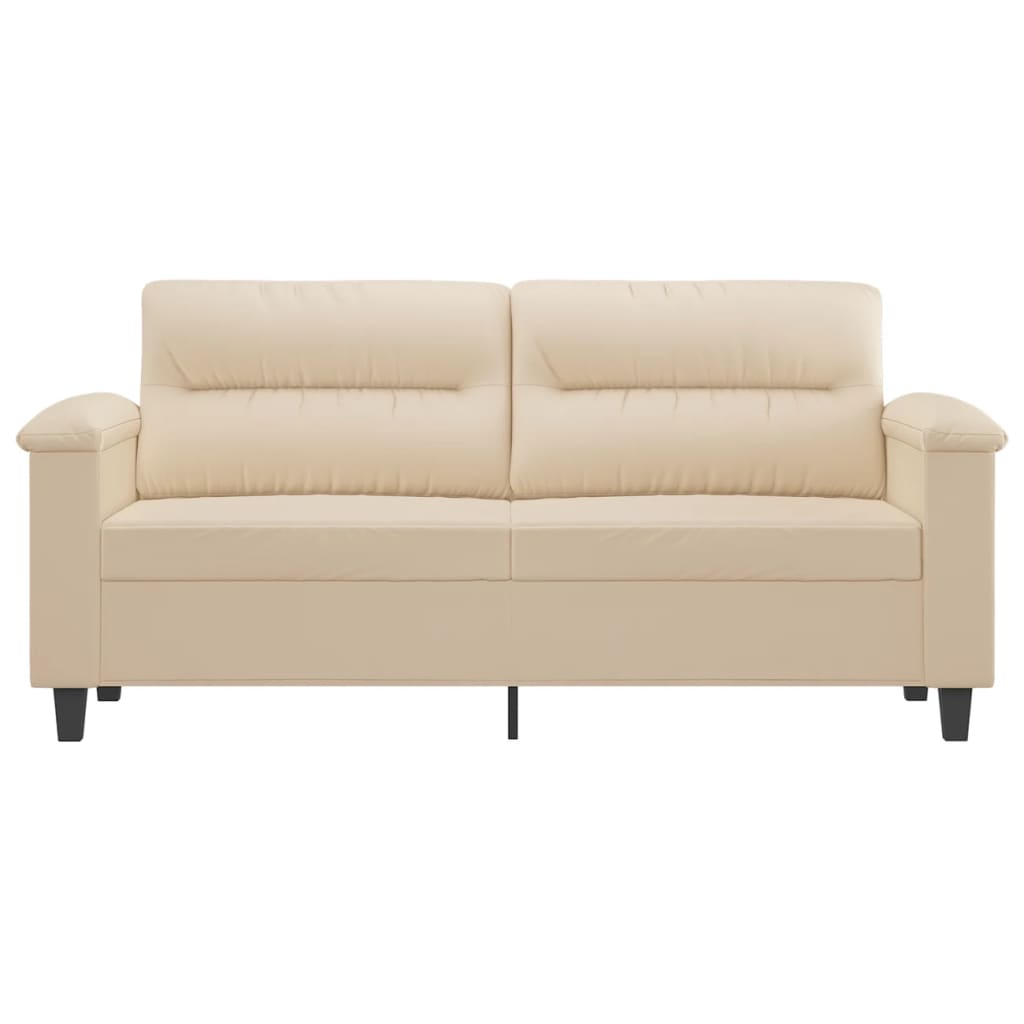 2-seater sofa cream 140 cm microfiber fabric