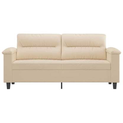 2-seater sofa cream 140 cm microfiber fabric