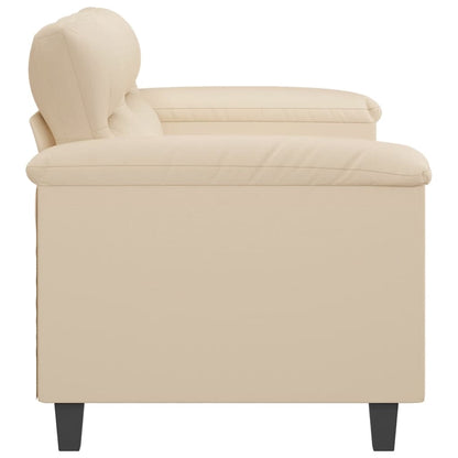 2-seater sofa cream 140 cm microfiber fabric