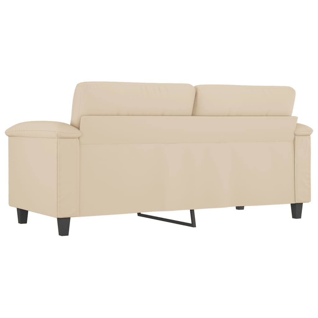 2-seater sofa cream 140 cm microfiber fabric