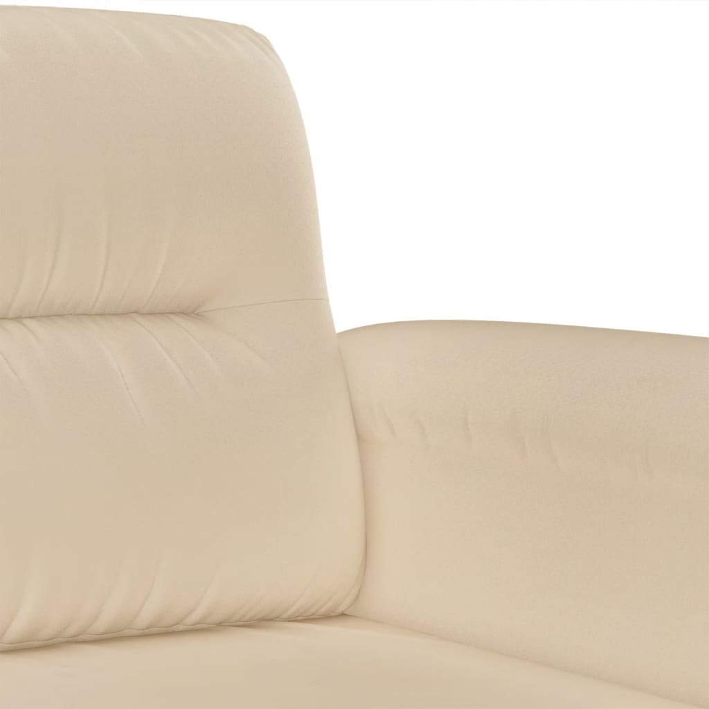 2-seater sofa cream 140 cm microfiber fabric