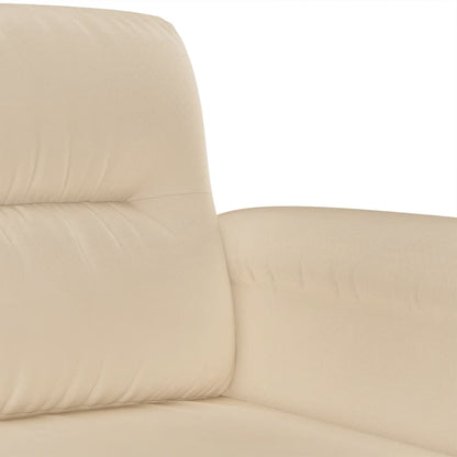 2-seater sofa cream 140 cm microfiber fabric