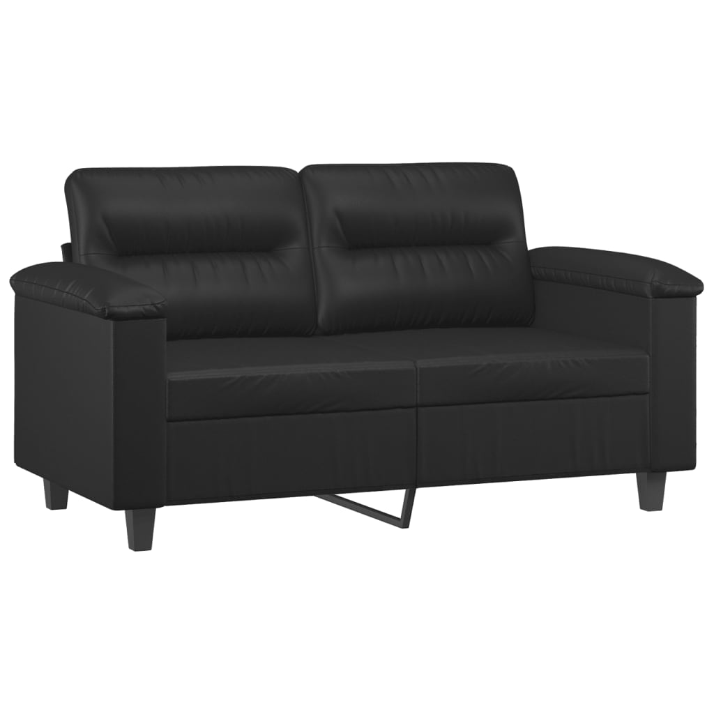 2-seater sofa black 120 cm faux leather