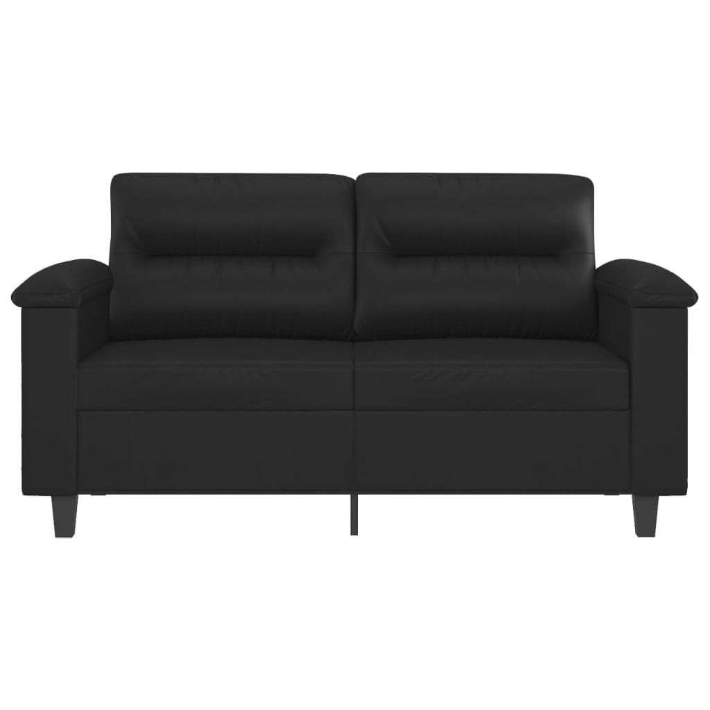2-seater sofa black 120 cm faux leather