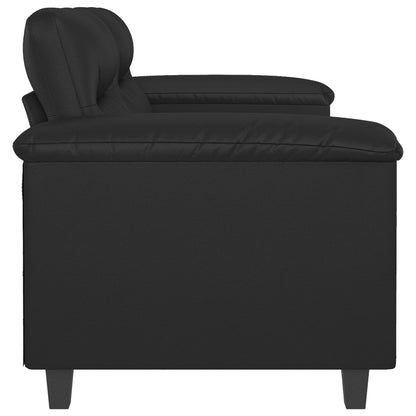 2-seater sofa black 120 cm faux leather