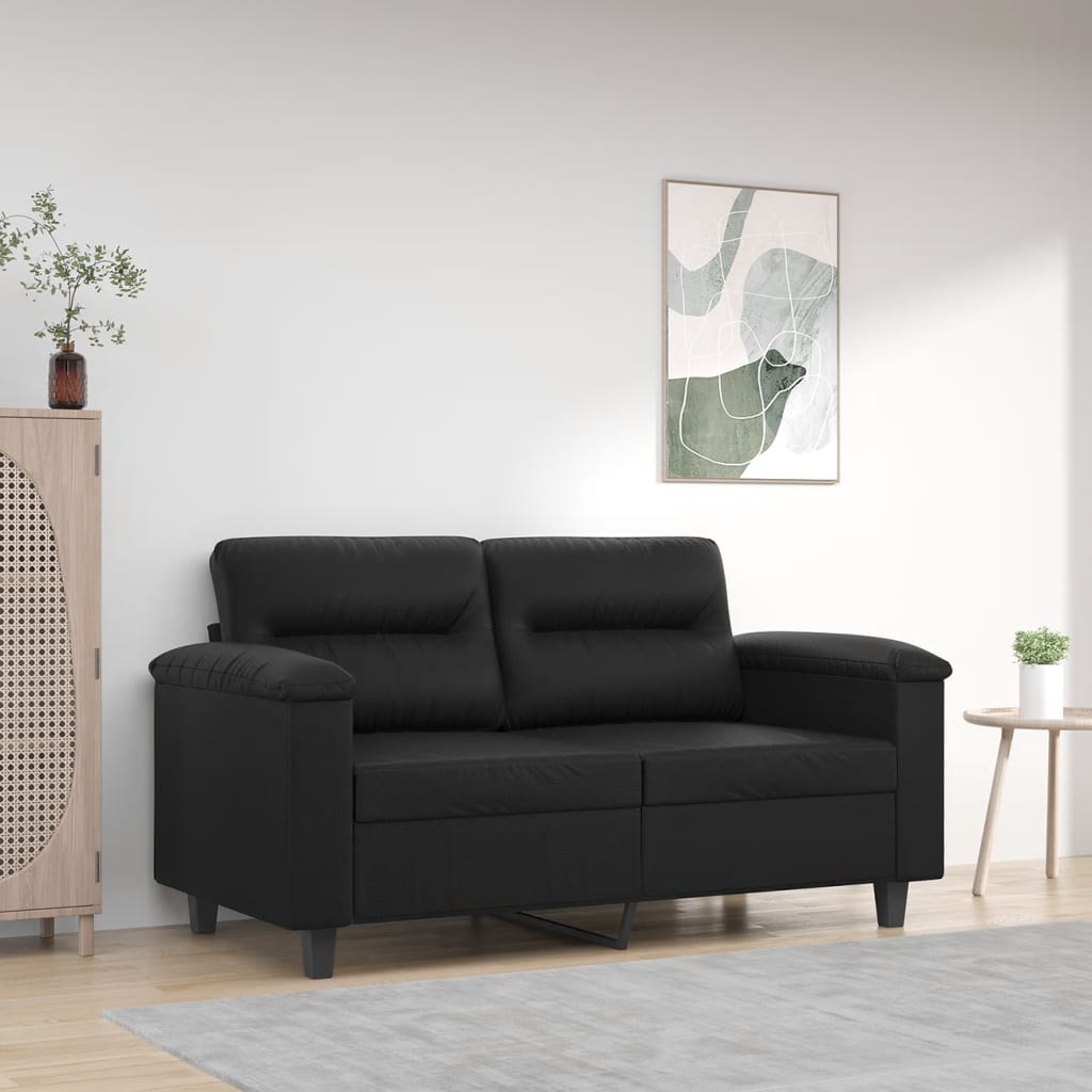 2-seater sofa black 120 cm faux leather