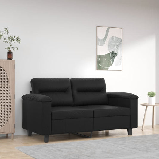 2-seater sofa black 120 cm faux leather