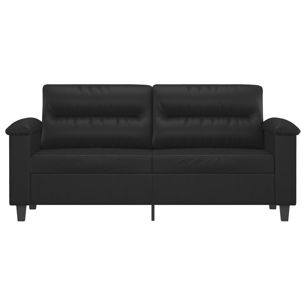 2-seater sofa black 140 cm imitation leather