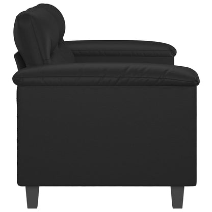 2-seater sofa black 140 cm imitation leather