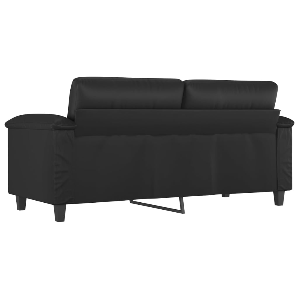 2-seater sofa black 140 cm imitation leather