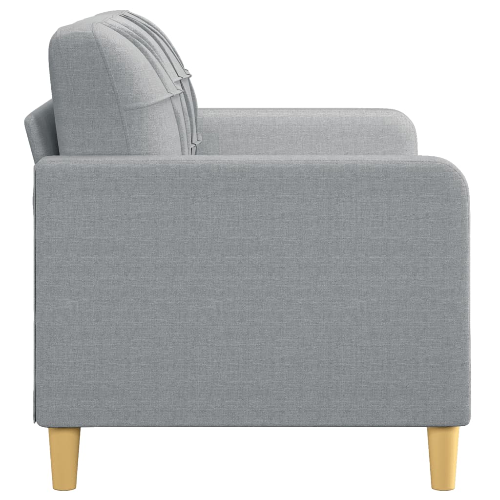 2-seater sofa light grey 140 cm fabric