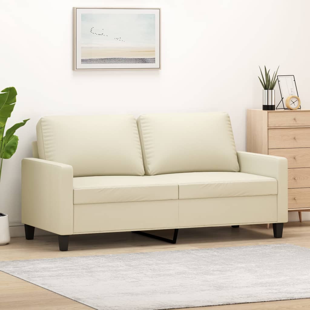 Sofa 2-sjed krem ​​140 cm umjetna koža