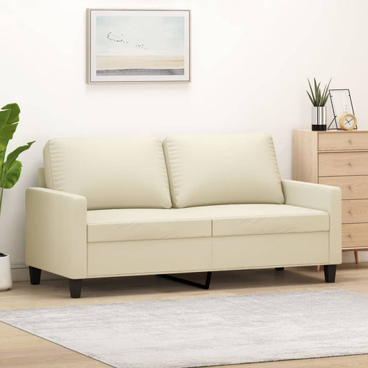 Sofa 2-sjed krem ​​140 cm umjetna koža