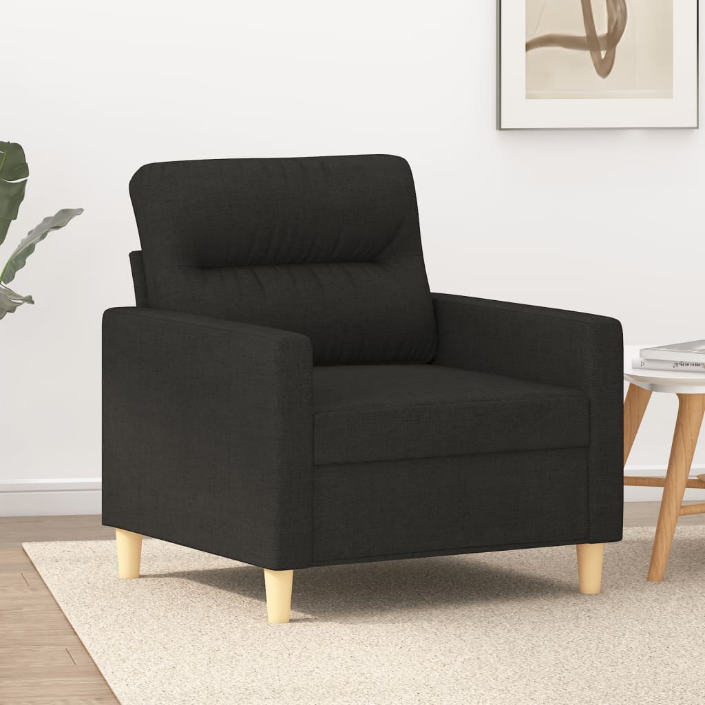 Sofa armchair black 60 cm fabric