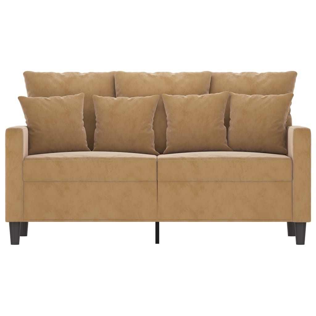 Sofa 2-sjed smeđa 120 cm baršun