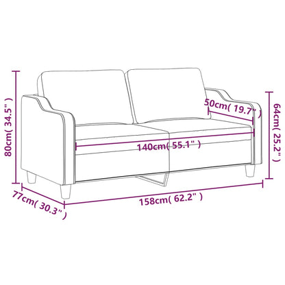 Sofa 2 sjedala krem ​​140 cm štof