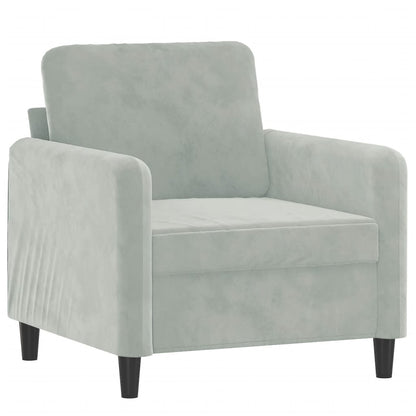 Armchair light grey 60 cm velvet