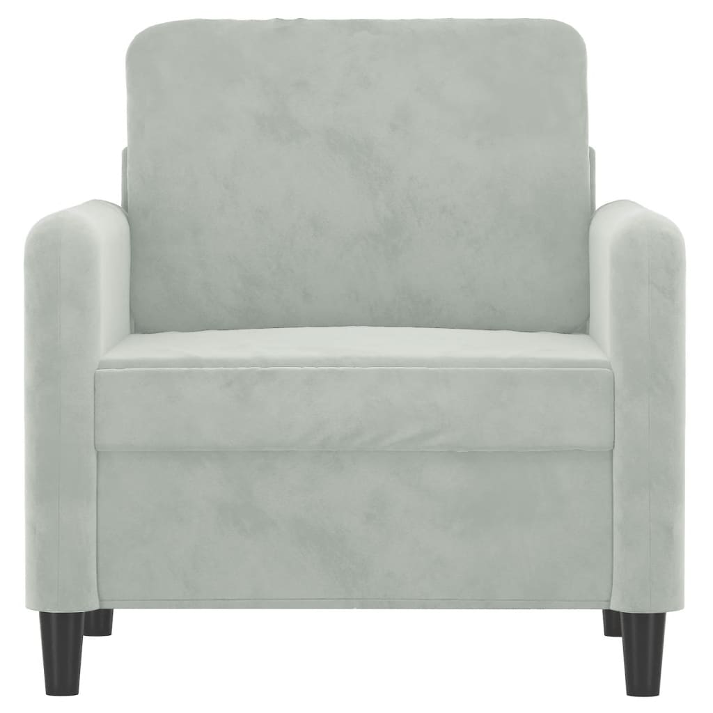Armchair light grey 60 cm velvet