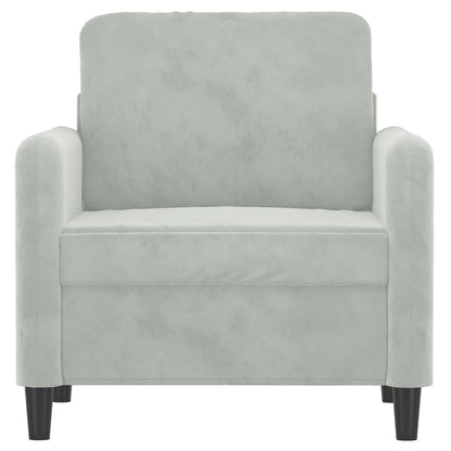 Armchair light grey 60 cm velvet