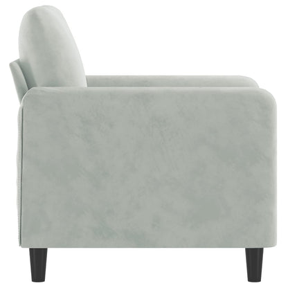 Armchair light grey 60 cm velvet