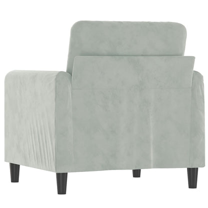 Armchair light grey 60 cm velvet