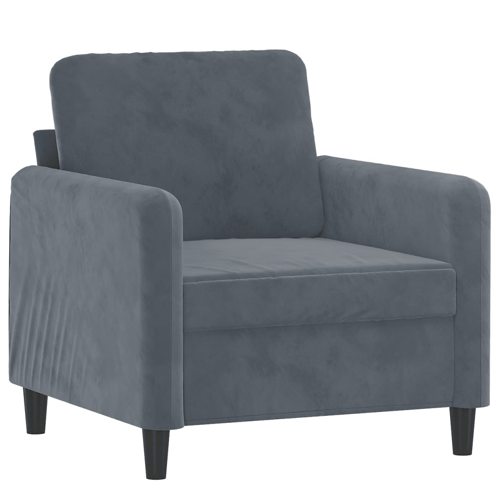 Armchair dark grey 60 cm velvet