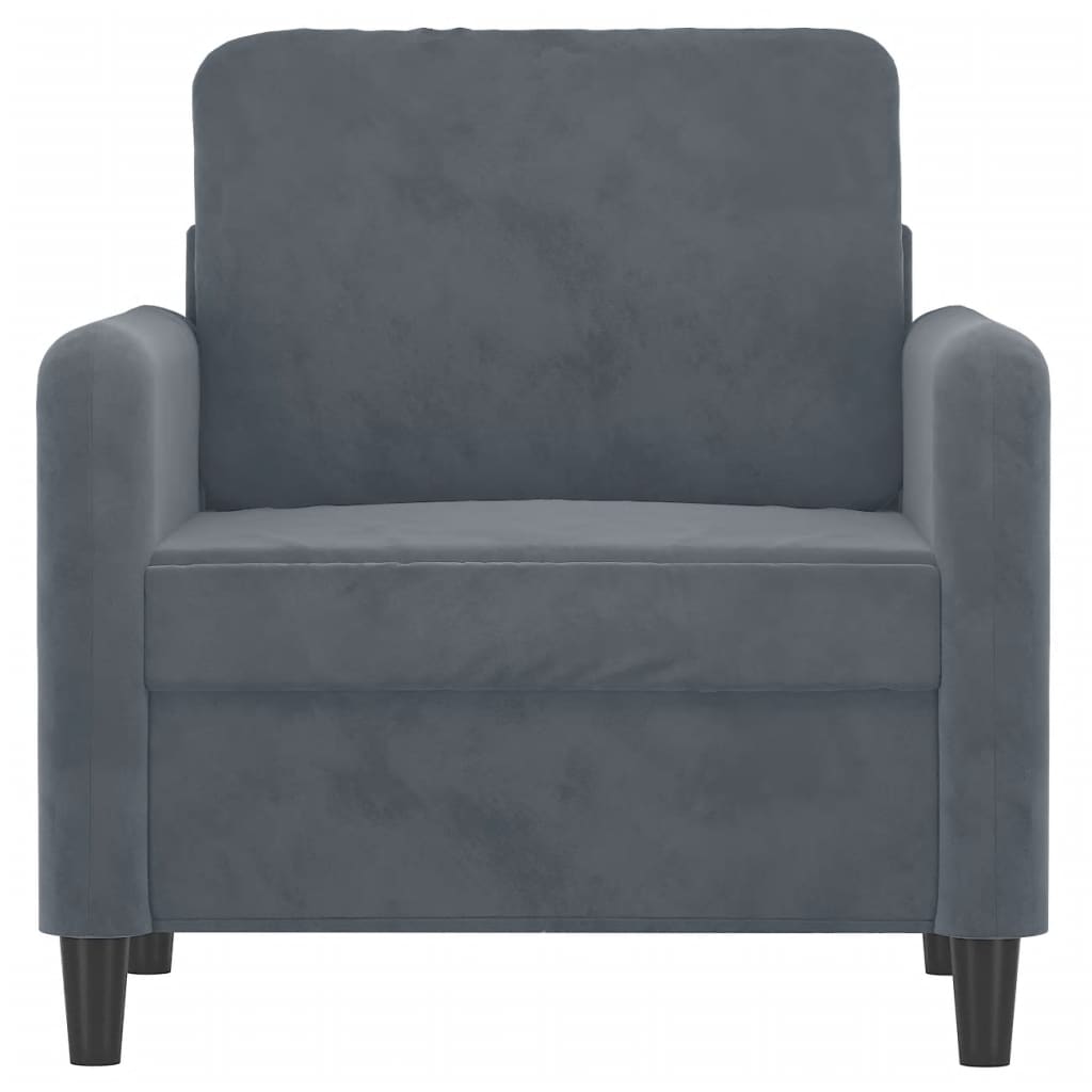Armchair dark grey 60 cm velvet