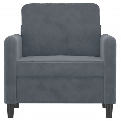 Armchair dark grey 60 cm velvet
