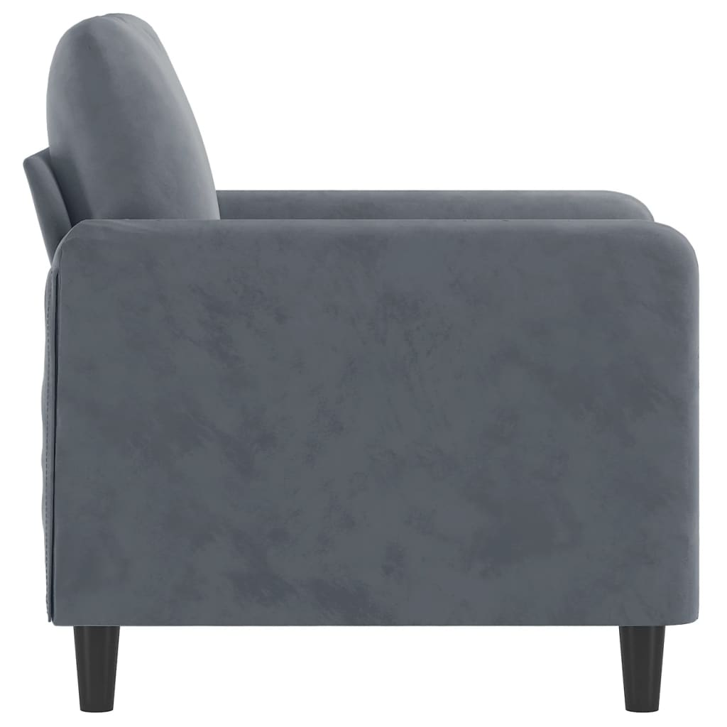 Armchair dark grey 60 cm velvet