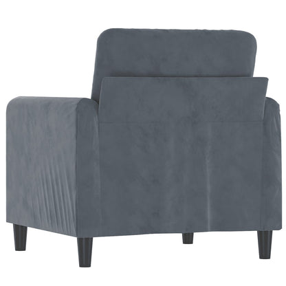 Armchair dark grey 60 cm velvet