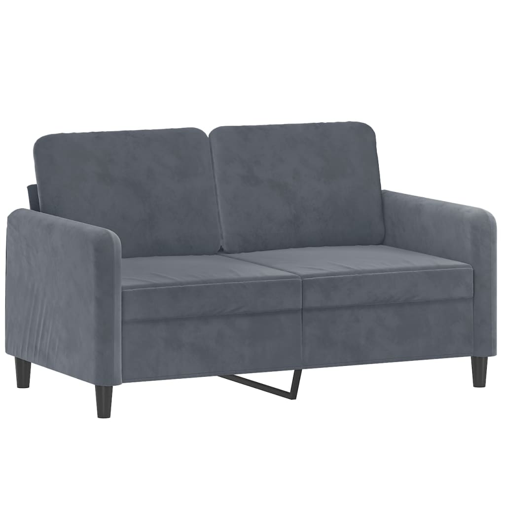 2-seater sofa dark grey 120 cm velvet