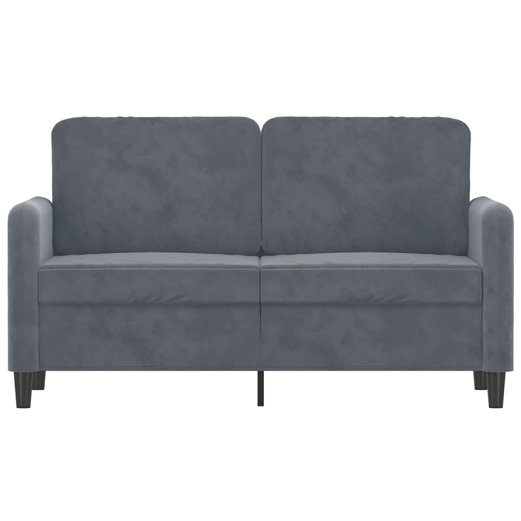 2-seater sofa dark grey 120 cm velvet