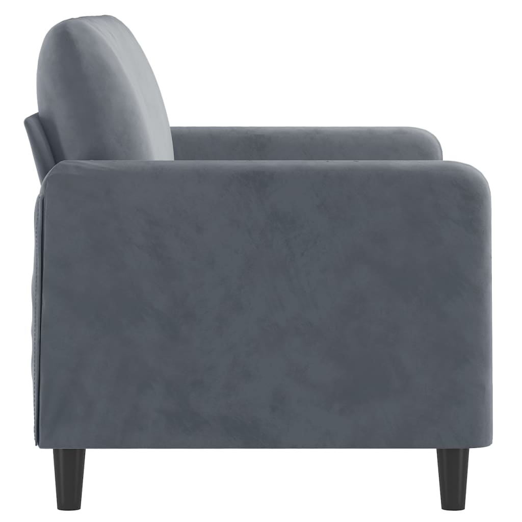 2-seater sofa dark grey 120 cm velvet