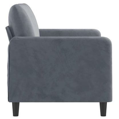 2-seater sofa dark grey 120 cm velvet