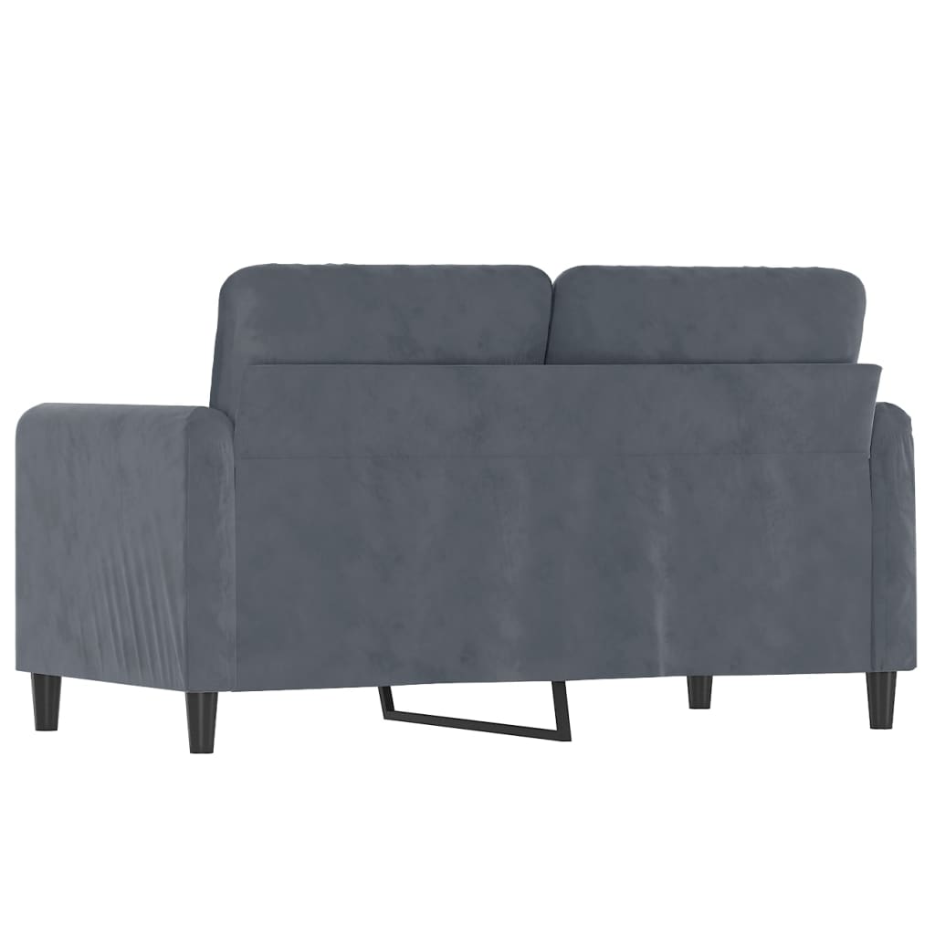 2-seater sofa dark grey 120 cm velvet