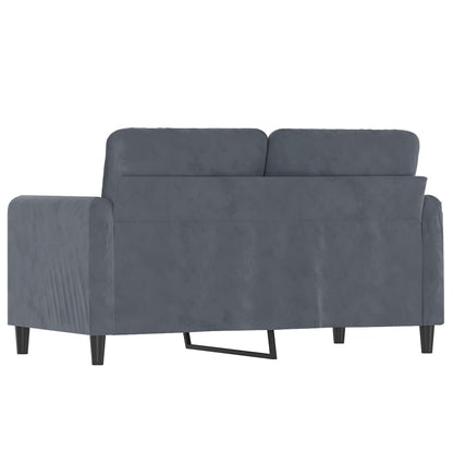 2-seater sofa dark grey 120 cm velvet