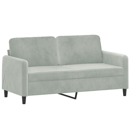 2-seater sofa light grey 140 cm velvet