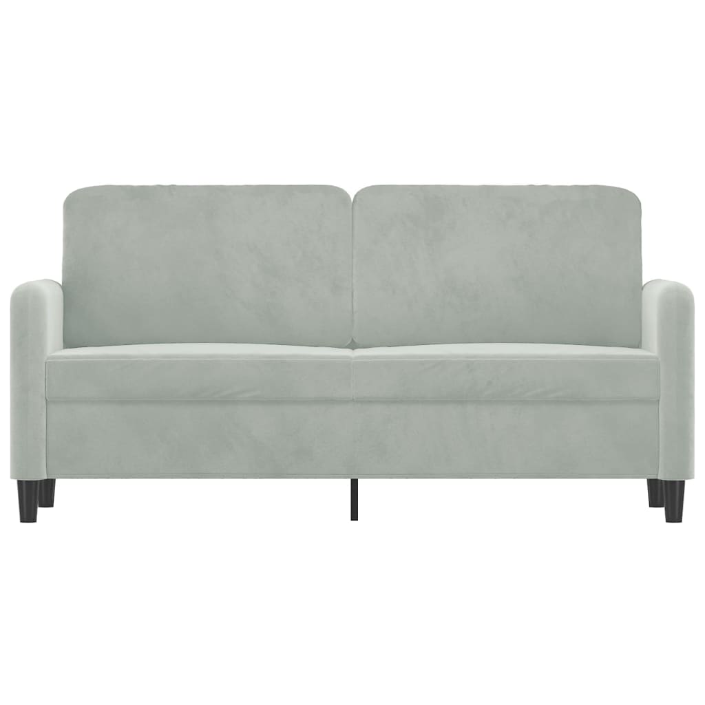 2-seater sofa light grey 140 cm velvet