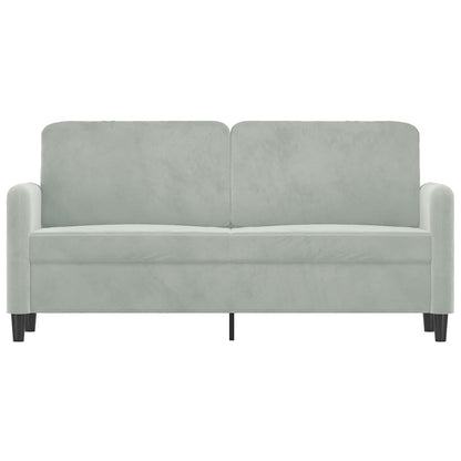 2-seater sofa light grey 140 cm velvet