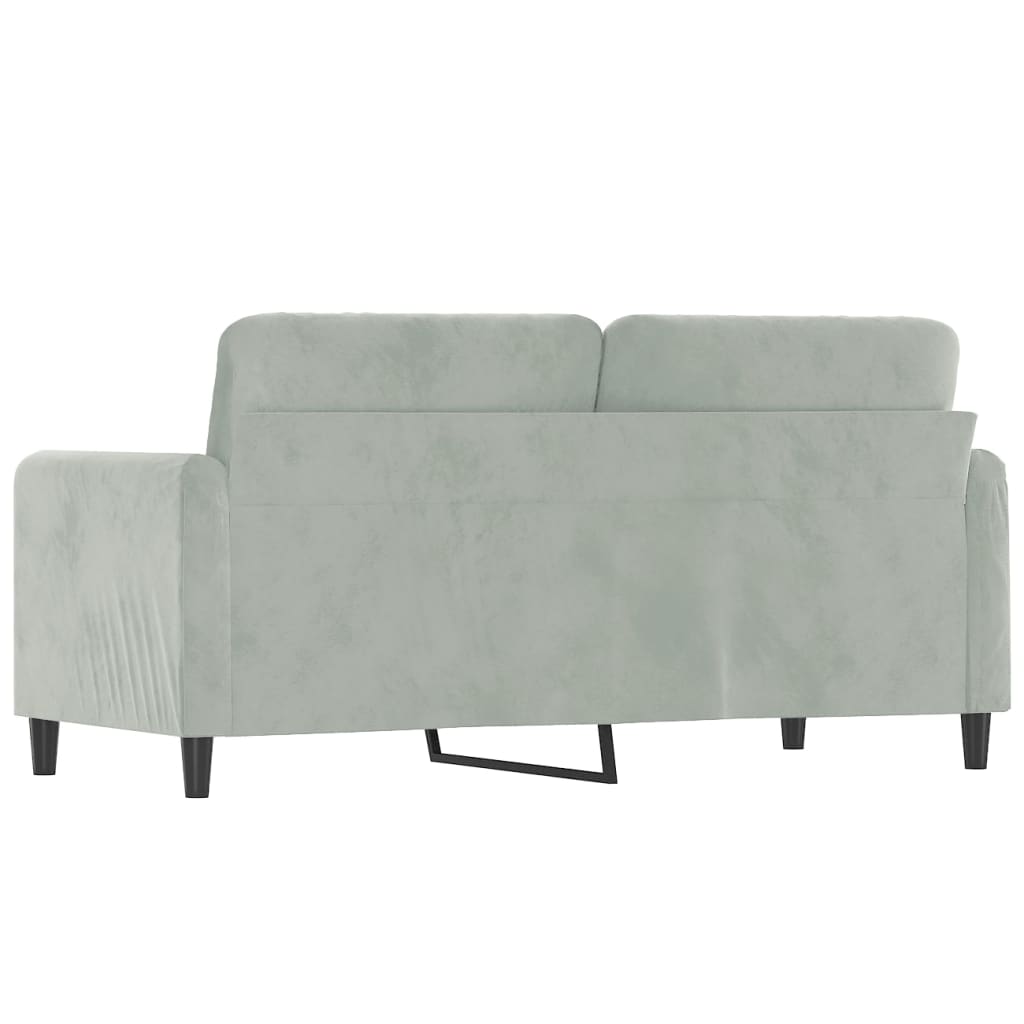 2-seater sofa light grey 140 cm velvet