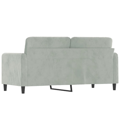 2-seater sofa light grey 140 cm velvet
