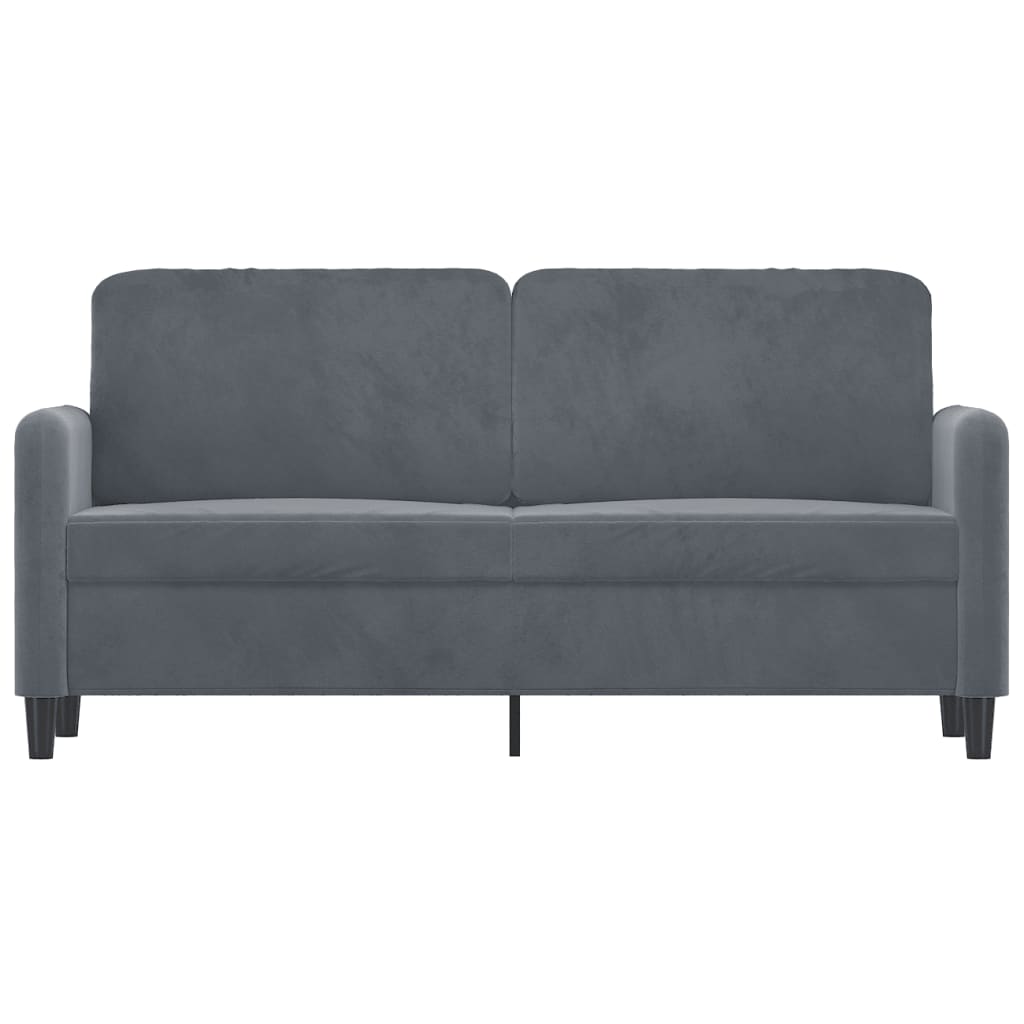 2-seater sofa dark grey 140 cm velvet