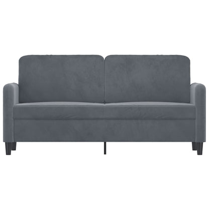2-seater sofa dark grey 140 cm velvet