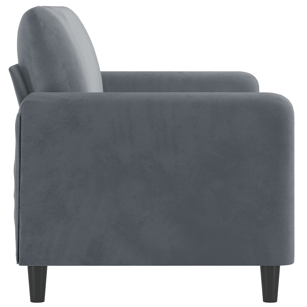 2-seater sofa dark grey 140 cm velvet