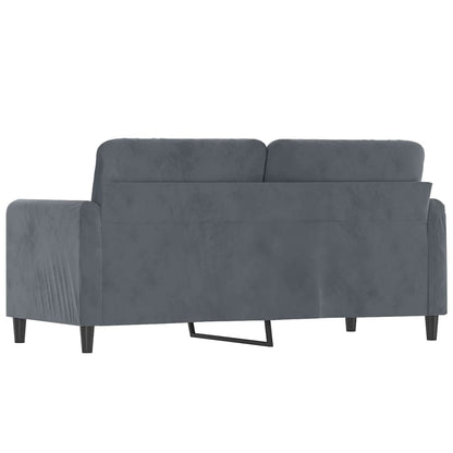 2-seater sofa dark grey 140 cm velvet