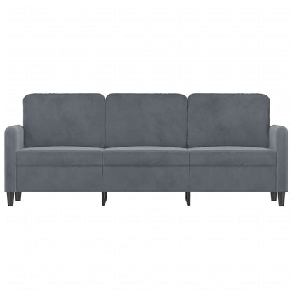 3-seater sofa dark grey 180 cm velvet